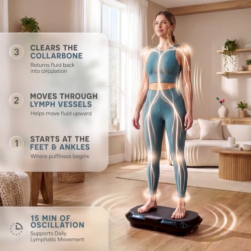 Lifepro Waver Vibration Plate Exercise Machine with 99 Speeds & 10 Presets | Resistance Bands, Non-Slip Surface, 330 lbs Capacity — Vibration Plate for Lymphatic Drainage, Body Toning, Full-Body Workout - color: Black