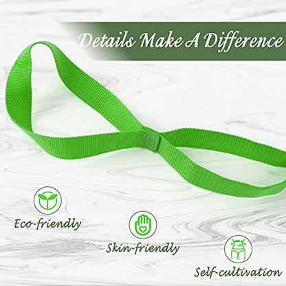 Scotamalone Stretching Strap Yoga Strap Physical Therapy for Home Workout, Exercise, Pilates and Gymnastics, 10 Loops Non-Elastic Stretch Bands with Aesthetic Packaging for Women & Men - color: green