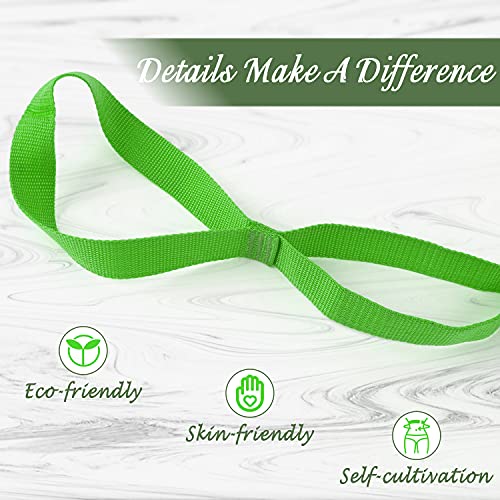 Scotamalone Stretching Strap Yoga Strap Physical Therapy for Home Workout, Exercise, Pilates and Gymnastics, 10 Loops Non-Elastic Stretch Bands with Aesthetic Packaging for Women & Men - color: green