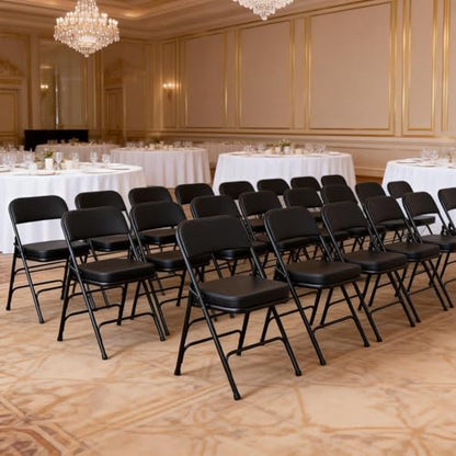 Padded Folding Chair with Thick Cushion, 1 Pack Black - color: Black 1 Pack