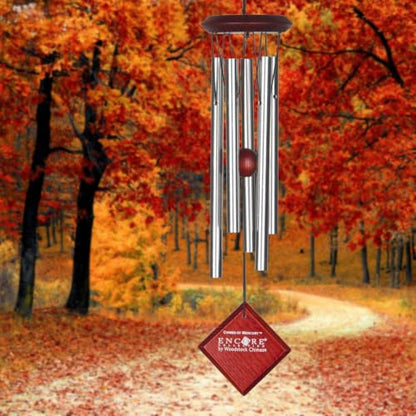 Woodstock Chimes Encore Collection, Chimes of Mercury, 14'' Silver Mercury Wind Chimes for Outdoor, Patio, Home or Garden Décor (DCS14)