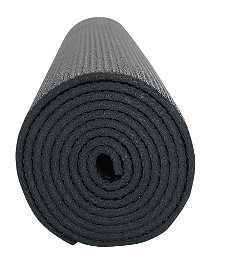 Everyday Yoga Deluxe Mat, Spacious 72"x24" Non-Slip, 3-5mm Extra Thick - color: Black, size: 5mm Thick