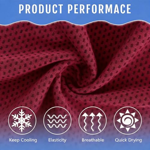 QBrand 240 Pack Cooling Towels, 40"x12" Ice Breathable Chilly Sweat Rag Microfiber Workout Rags for Gym Towels for Neck and Face for Yoga Golf Sport Running (RD-240) - color: Rd-240