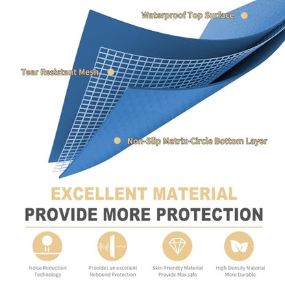 GXMMAT Extra Large Exercise Mat 16'x6'/12'x6'/10'x6'/8'x6'(7mm) - color: Navy Blue, size: 6*8 FT