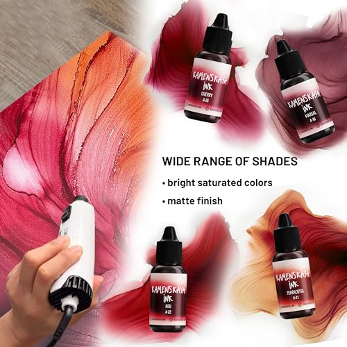 Alcohol Ink Set #9: Matched Color Combination of Alcohol Inks, 4 pcs. 0.51 fl oz (15 ml) Each | Highly Concentrated Dyes, Lightfast, Translucent and Vibrant Colors – For Painting and Epoxy Resin – Made in the EU - color: 9, style: Basic 'A' line