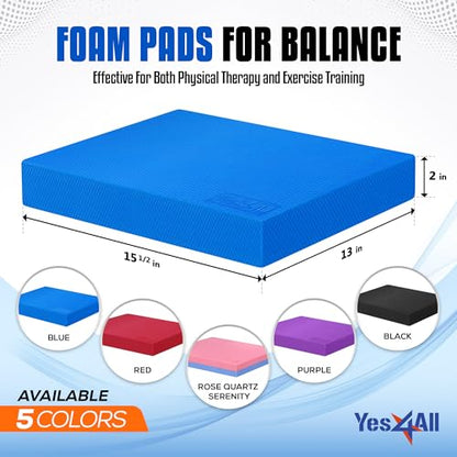 Yes4All Exercise Balance Pad, Non-Slip Foam Kneeling Pad - color: Blue - L - (15,5" x 13" x 2"), size: Large