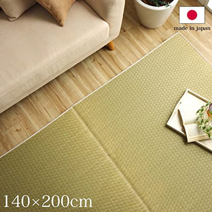 FULI Japanese Tatami Igusa Rug, Medium (55.12" x 78.74"), Natural | Traditional Asian Rug Design, Floor Rug for Living Room, Kitchen and Bedroom, Kyushu rush grass, woven surface - size: Medium