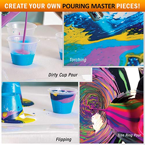 Pouring Masters Agave Green Metallic Pearl Ready to Pour Acrylic Pouring Paint - Premium 8-Ounce Pre-Mixed Fluid Acrylic Paint - Fluid Art Supplies for Canvas, Wood, Paper, Tile & Rocks - color: Agave Green Metallic Pearl, size: 8 Fl Oz (Pack of 1)