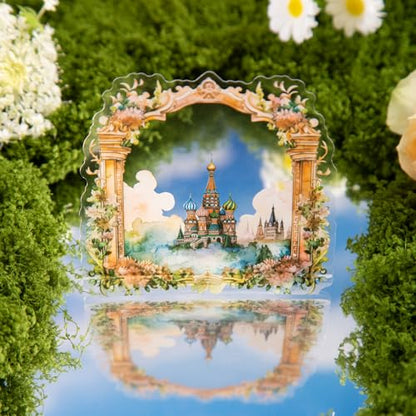 60 Pcs Fantasy Frame Stickers for Scrapbook Journaling | Transparent PET with castle, celestial, gothic and forest frame designs for junk journals, collages, planners and crafts - color: Carnival Ride