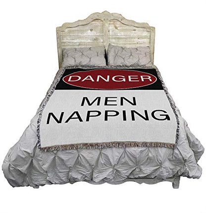 Pure Country Weavers Danger Men Napping Blanket - Gift Tapestry Throw Woven from Cotton - Made in the USA (72x54) - color: Men Napping