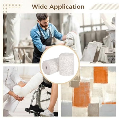 30 Rolls Plaster Bandages for Art, 4 x 180 in Gauze Plaster Rolls Bulk Craft Supplies, Easy Shaping and Fast Drying in Art Projects