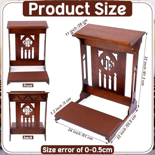 Novabright Florentine Prayer Bench Kneeler Church Prayer Bench Stool with Shelf and Cushion Prayers Kneeler for Home Church Religious Gifts