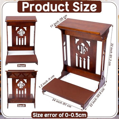 Novabright Florentine Prayer Bench Kneeler Church Prayer Bench Stool with Shelf and Cushion Prayers Kneeler for Home Church Religious Gifts