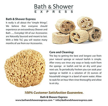 Sea Wool Sponge 5-6" (Large) by Bath & Shower Express ® Natural Renewable Resource, Esponja for Exfoliating and Washing Body