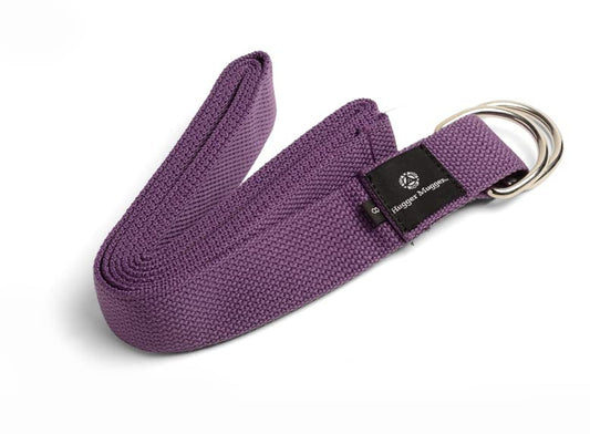 Hugger Mugger D-Ring Cotton Yoga Strap - Super Strong Cotton, Metal D-Ring Buckle, Multiple Lengths Available - color: Purple, size: 6 ft.
