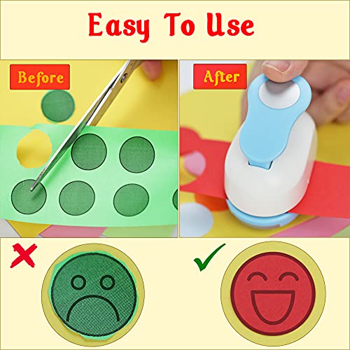 Ecohu Circle Hole Punch for Craft Sizeout 1inch, Paper Punch Shapes, Craft Lever Punch Handmade, Tool for Scrapbook, Festival Cards, DIY Arts. Use 80-200g Craft Paper.