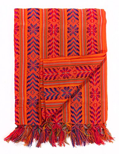 Del Mex Mexican Rebozo Shawl Blanket Doula - color: Orange, size: Regular (6 ft x 2.5 ft)