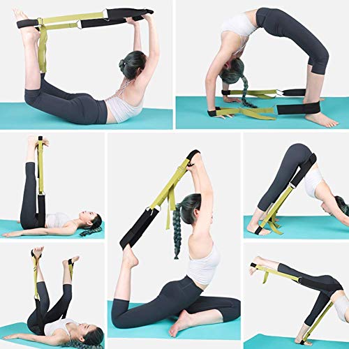 Yoga Stretching Strap, Improve Body Flexibility Stretch Strap Backbend Assist Trainer, Adjustable Leg Stretcher Home Gym Equipment for Pilates Splits Ballet Cheerleading Gymnastics Rehab - color: Green