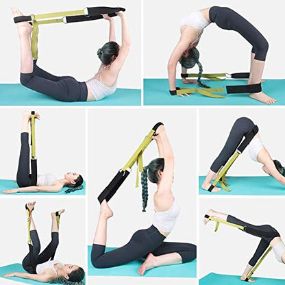 Yoga Stretching Strap, Improve Body Flexibility Stretch Strap Backbend Assist Trainer, Adjustable Leg Stretcher Home Gym Equipment for Pilates Splits Ballet Cheerleading Gymnastics Rehab - color: Green