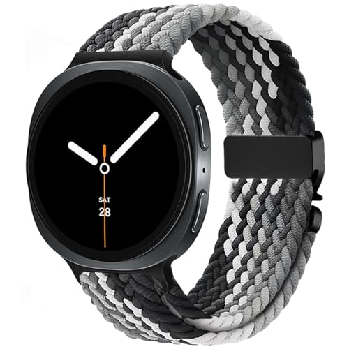 Nylon Braided band Compatible with Samsung Galaxy Watch 8 40mm 44mm, Elastic Band for Galaxy Watch 8 Classic 46mm - color: Black Chocolate