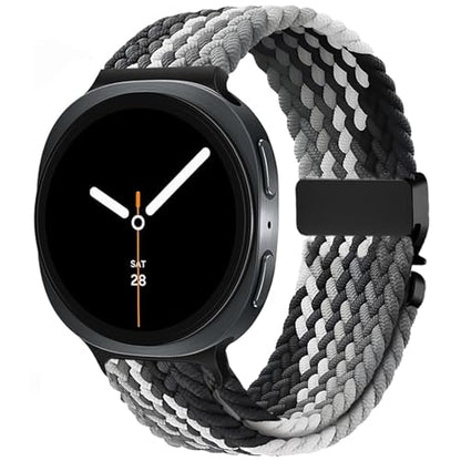 Nylon Braided band Compatible with Samsung Galaxy Watch 8 40mm 44mm, Elastic Band for Galaxy Watch 8 Classic 46mm - color: Black Chocolate