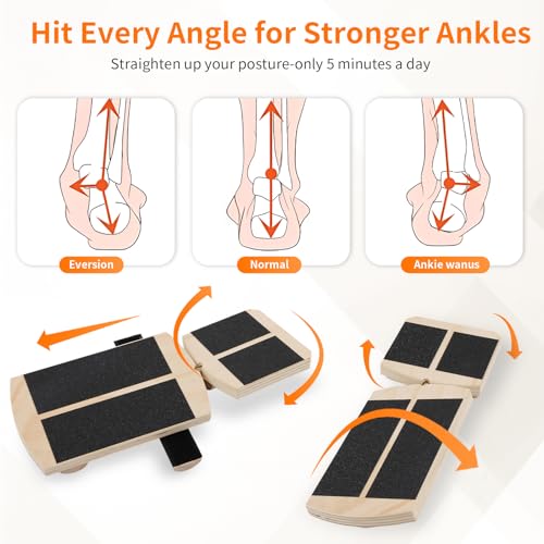 Ankle Balance Board Foot Strengthener - Single Leg Balance Board Foot Exerciser for Sprained Ankle,Posture Corrector, Physical Therapy for Plantar Fasciitis and Toe Stretcher Board for Gym Home