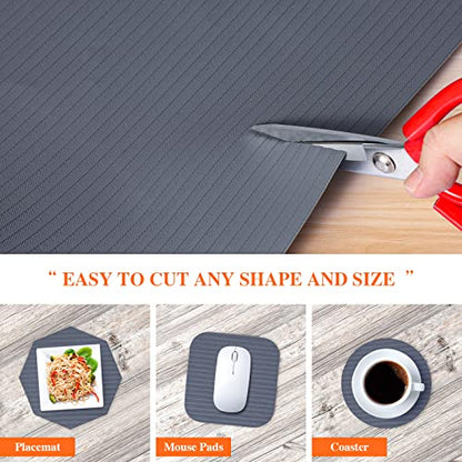Mcrbeay Shelf Liner Non Adhesive, Washable Cabinet Liners for Shelves - color: Dark Gray, size: 10"W x 360"L
