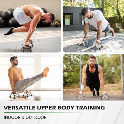 Push Up Stand, Pushup Handles for Strength Training, Heavy-duty Stainless Steel Push Up Bars Gym Exercise Equipment, Hold Up to 500lbs, 1 Pair - color: Aluminum handle Silver-Upgrade