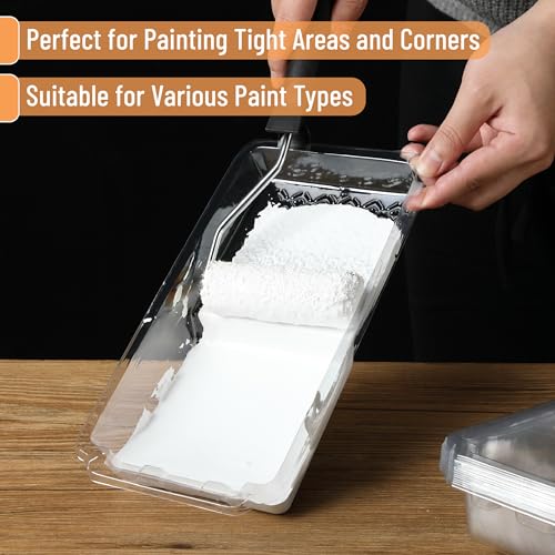 Bates- Paint Rollers, 4 inch Paint Roller with 10 Covers, Cream, Wall Painting Tool - color: Cream, size: 4 inch Paint Roller+10 Covers