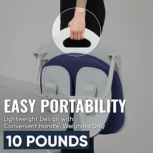 Ergonomic Dual-Backrests Floor Chair with Back Support (Blue) | Reduce pressure on your back by up to 50% - color: Blue