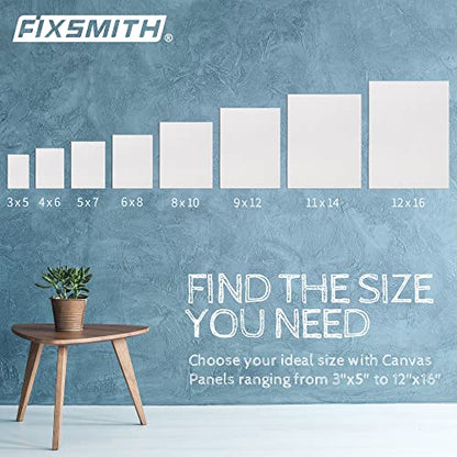 FIXSMITH Canvas Boards for Painting 3x5 Inch, Super Value 24 Pack Mini Canvases, White Blank Canvas Panels, 100% Cotton Primed, Painting Art Supplies - size: 3"×5"