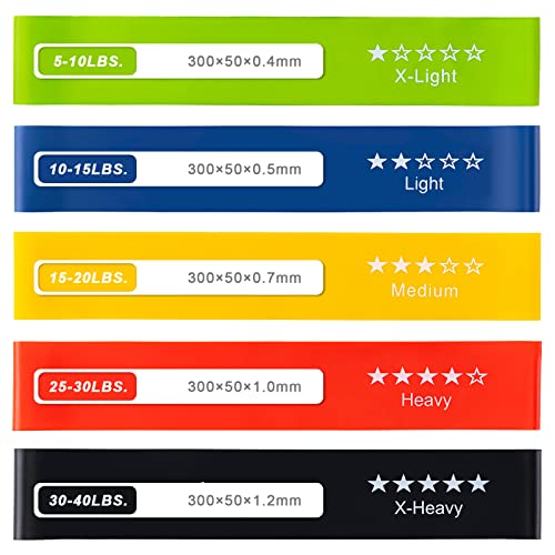 Resistance Bands for Working Out,Exercise Bands with 5 Resistance Levels - color: Multicolor