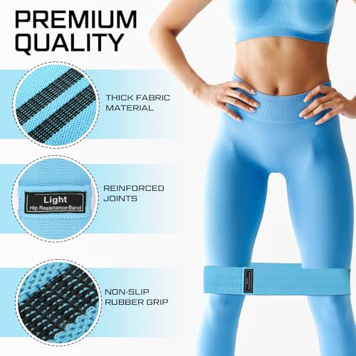 Lenwen 12 Pcs Fabric Resistance Bands Bulk - color: Lively