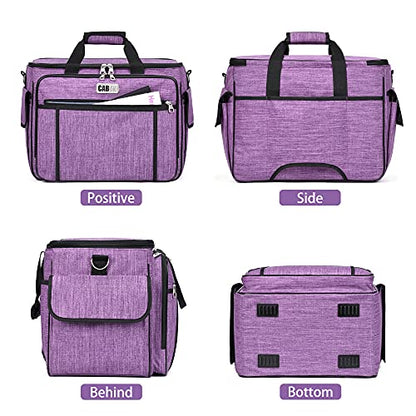 CAB55 Rolling Sewing Machine Case, Detachable Rolling Sewing Machine Carrying Case on Wheels, Trolley Tote Bag with Removable Bottom Wooden Board for Most Standard Sewing Machine and Accessories - color: Purple