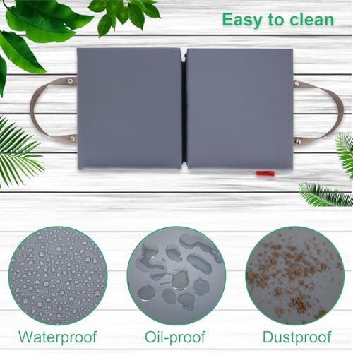 Extra Thick Soft Kneeling Pad for Men and Women, Waterproof Gardening Pads with Memory Foam, Yoga or Exercise Cleaning Knee Cushion, Collapsible Kneeling Mat Non-Slip Bottom, Garden Gifts Light Grey - color: Light Grey