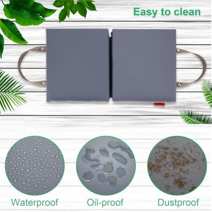 Extra Thick Soft Kneeling Pad for Men and Women, Waterproof Gardening Pads with Memory Foam, Yoga or Exercise Cleaning Knee Cushion, Collapsible Kneeling Mat Non-Slip Bottom, Garden Gifts Light Grey - color: Light Grey