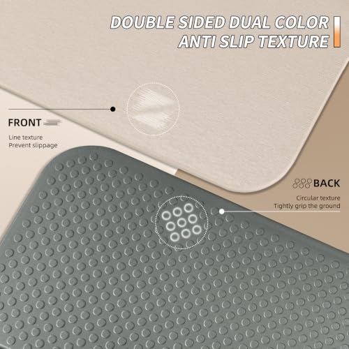 PAIDU Foldable Yoga Mat 10MM Thick SGS Certified TPE 75x26" Portable - color: Beige+Dark Gray