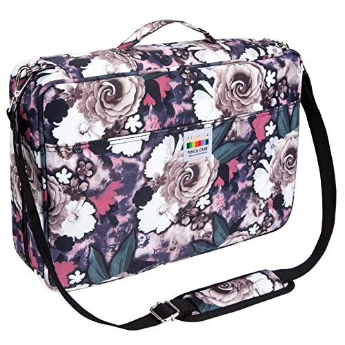YOUSHARES Big Capacity Colored Pencil Case - 480 Slots large Pen Case Organizer with Multilayer Holder for Prismacolor Colored Pencils & Gel Pen (Grey Rose) - color: Grey