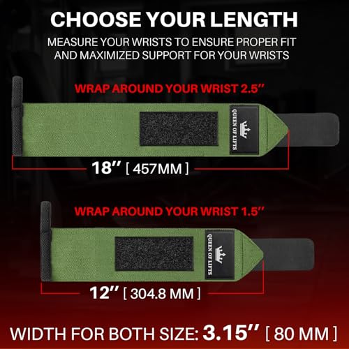 TECEUM Elastic Cotton Weightlifting Wrist Wraps with Thumb Loops, 1 Pair - color: Military Green, style: 12" – Arms on Fire