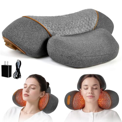 3-in-1 Rechargeable Neck Massager Pillow with Heat, Vibration & Traction
