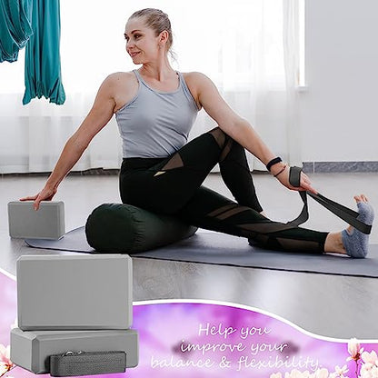 Wettarn 15 Pack Yoga Blocks and Straps Set for Stretching