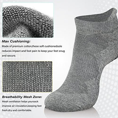 Hylaea Unisex Non Slip Socks with Grip for Yoga, Hospital, Pilates, Barre | Ankle, Cushioned - color: 4 Pairs Black Grey, size: Large-X-Large