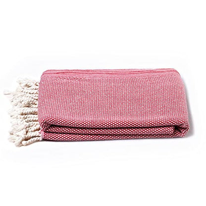 ATANI Turkish Beach Towel, Converts to a Bag, Oversized 100% Cotton Bath Towels Lightweight Quick-Dry Beach Blanket for Travel, Picnic, Camping, Yoga and Pool (Red + Bag, 35 inc x 69 inc) - color: Red + Bag, size: 35 inc x 69 inc