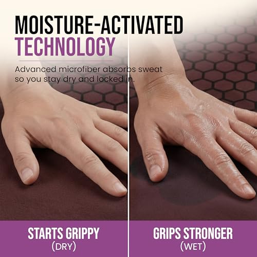 Clever Yoga Hot Yoga Mat Towel – Non-Slip Grip for Hot Yoga, Sweat Absorbent, Honeycomb Silicone Grip, Stays Flat – Ideal for Pilates, Travel, Washable & Lightweight - Burgundy - color: Burgundy