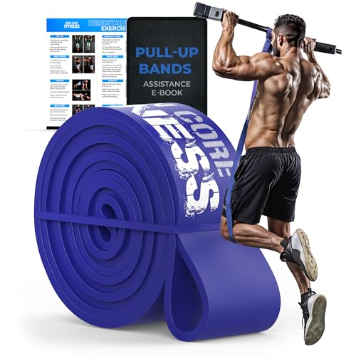 Pull Up Assistance Resistance Bands - Long Loop Power Bands for Men and Women - Strength Power Flexibility Training at Home & Gym - Ebooks & Workout Chart Included by Iron Core Fitness - color: #9 Blue, XX-Heavy