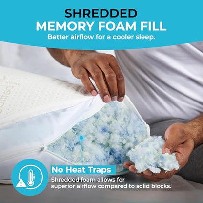 Xtreme Comforts Pillows for Sleeping - Adjustable King Memory Foam Pillow for Side, Back & Stomach Sleepers w/Removable Cooling Zipper Cover - Made in The USA