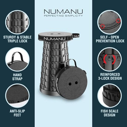 NUMANU Collapsible Stool for Adults, Folding Seat, 620 lbs, Hard Seat - size: 1x Hard Seat