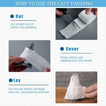 Treela 24 Rolls Cotton Cast Padding Individually Wrapped,2 Inch x 8.9 Ft | Soft Undercast for Plaster Casts, Pet Bandages, Halloween Mummy Decor, Mask Making, Art Projects, Comfortable Wrap - size: 2 Inch x 8.9 ft