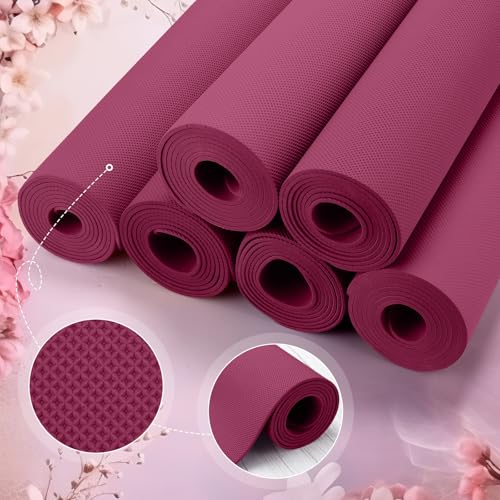Timgle 12 Pack Yoga Mat Bulk, 4mm Thick Extra Long Sports Mat Anti Slip Tear Resistant Yoga Exercise Set for Fitness Stretching Home Workout Gym and Studio - color: Berry Purple
