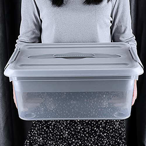BTSKY Stack & Carry Box, Clear Plastic Storage Container Stackable Home Utility Box with Removable Tray Multi-Purpose Storage Bin for Organizing Stationery, Sewing, Art Craft Supplies(Grey) - color: Grey